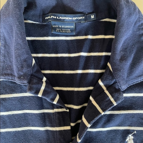 Ladies sleeveless Ralph Lauren blue and white striped top - Picture 2 of 2